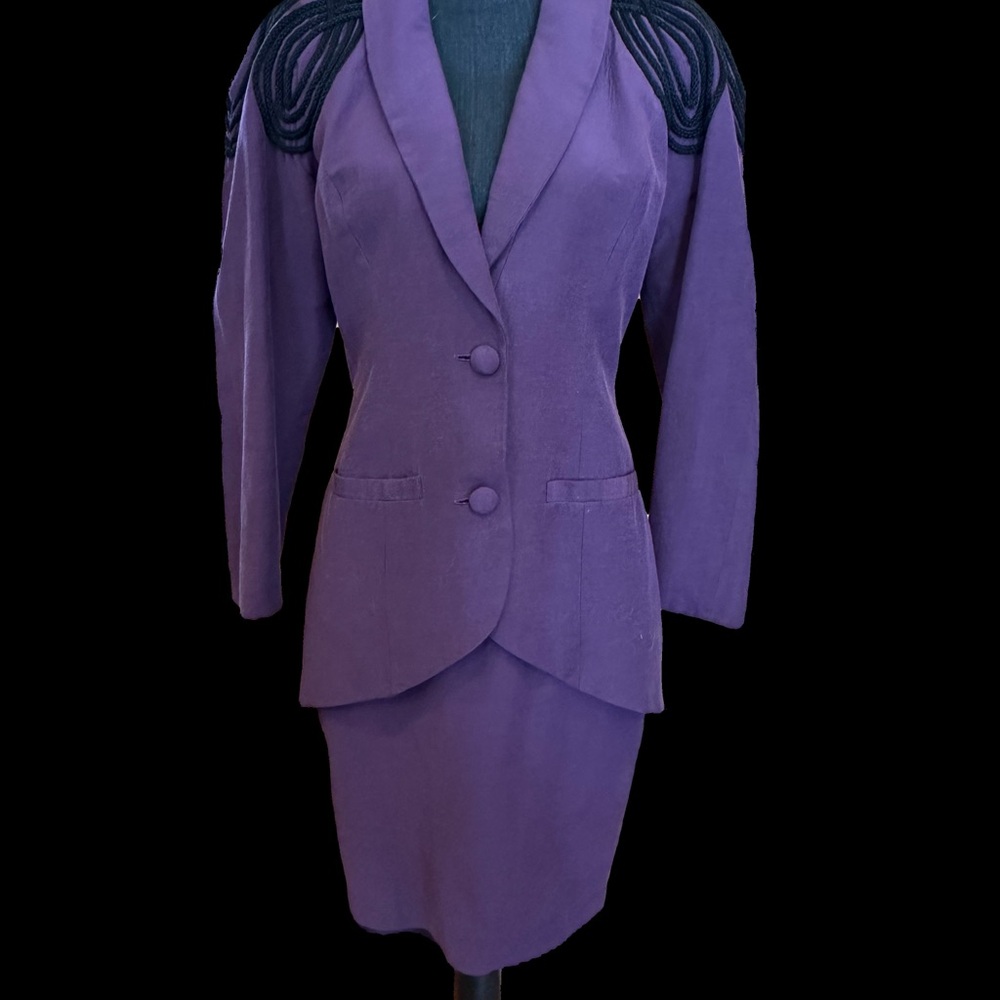 Vintage Casadei Purple Blazer Skirt Set